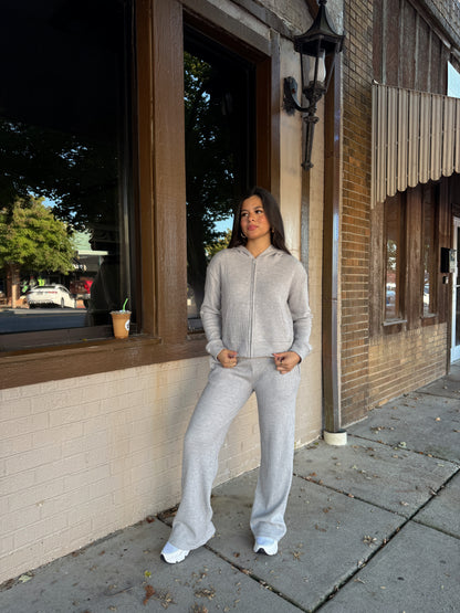 Grey Waffle Knit Set