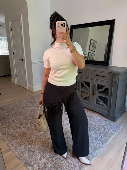 Avenue Grey Trousers W/ Fringe Wrap