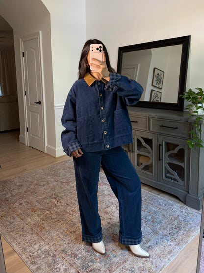 Bailey Corduroy Blue Plaid Jacket