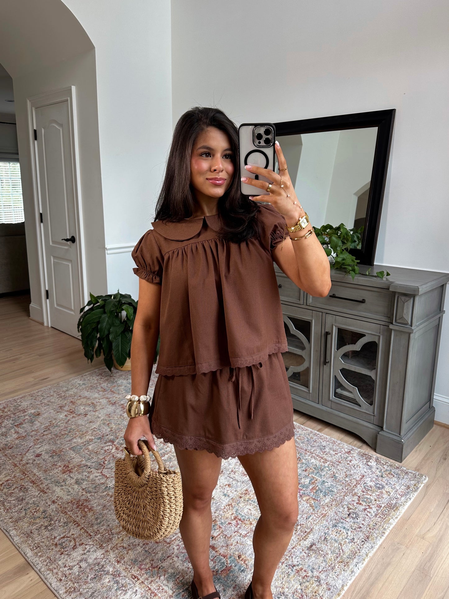 Cocoa Lace Top & Skort Set