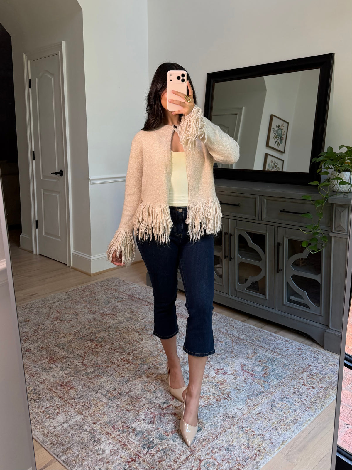 Oatmeal Fringe Cardigan