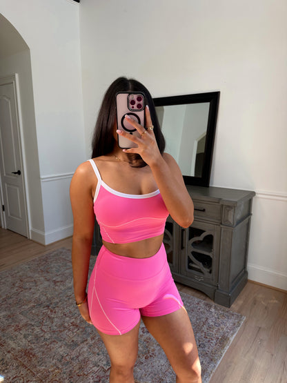 Pink & White Contour Tank Top