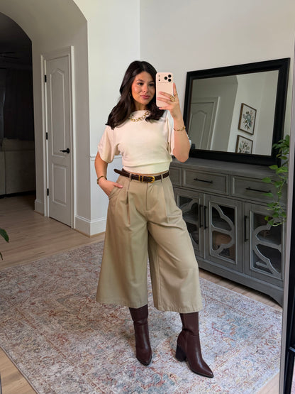 Hadley Khaki Capri Trousers