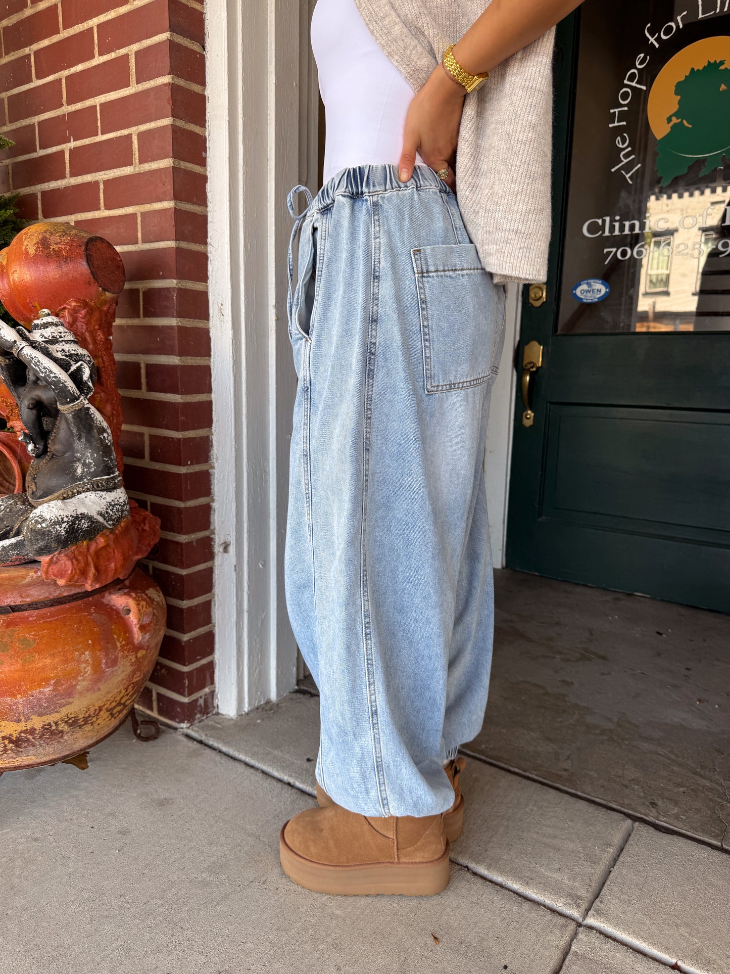Denim Light Washed Joggers