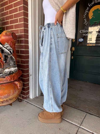 Denim Light Washed Joggers