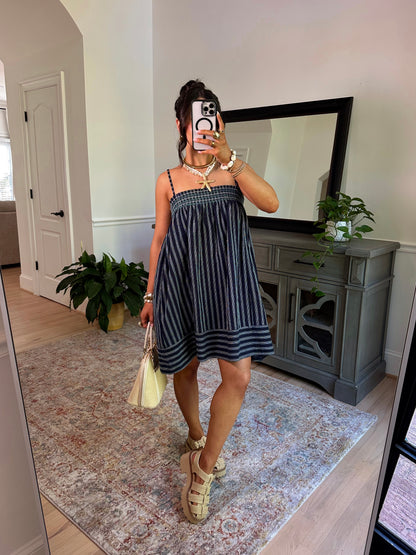 Ocean Air Smocked Stripe Dress