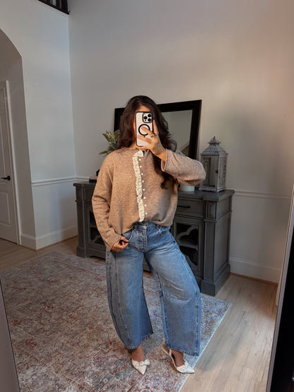 Cinnamon Lace Knit Cardigan