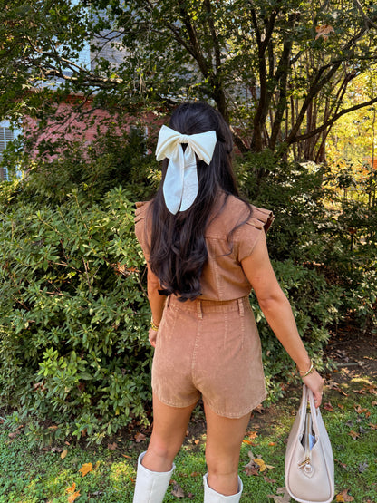 Pecan Pie Corduroy Romper
