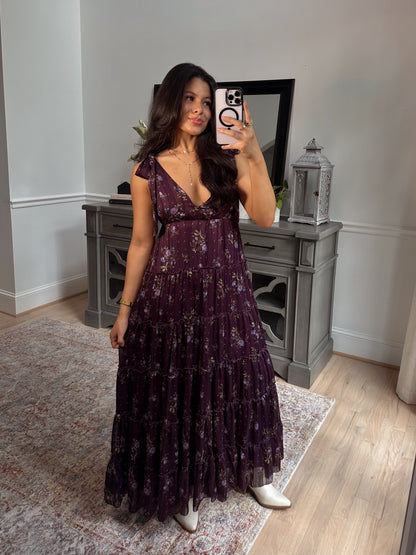 Enchanted Deep Purple Maxi Dress