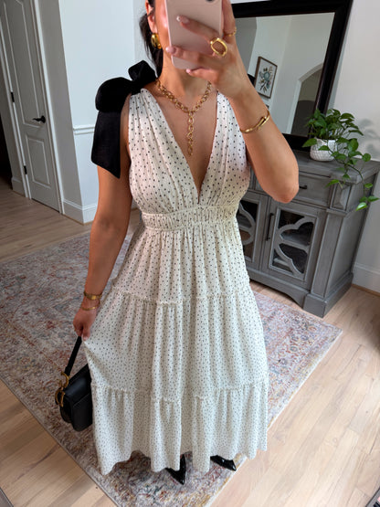 Lovely in Dots Bow Midi Dress