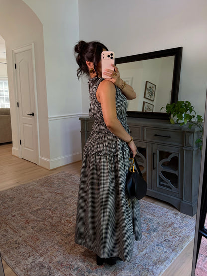 The Sinclair Black Gingham Dress