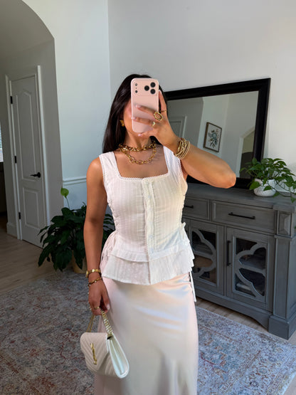 Prairie White Corset Top