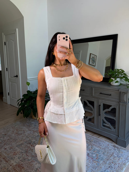 Prairie White Corset Top