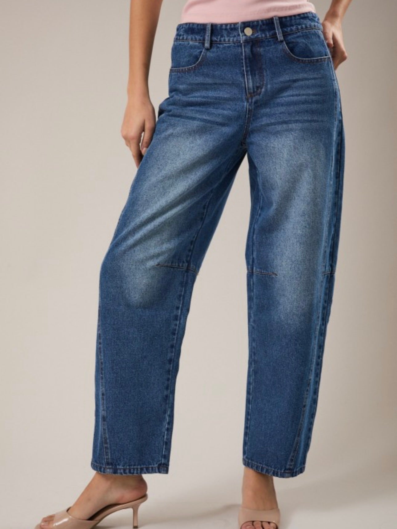 Cleo Mid-Rise Barrel Jeans
