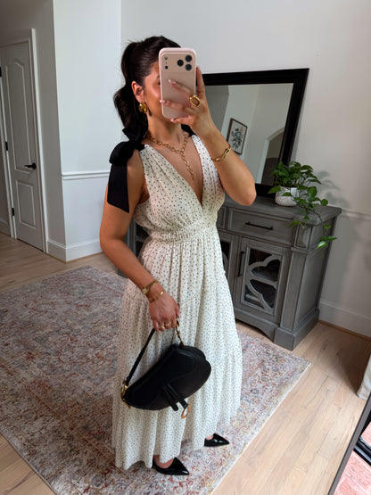 Lovely in Dots Bow Midi Dress