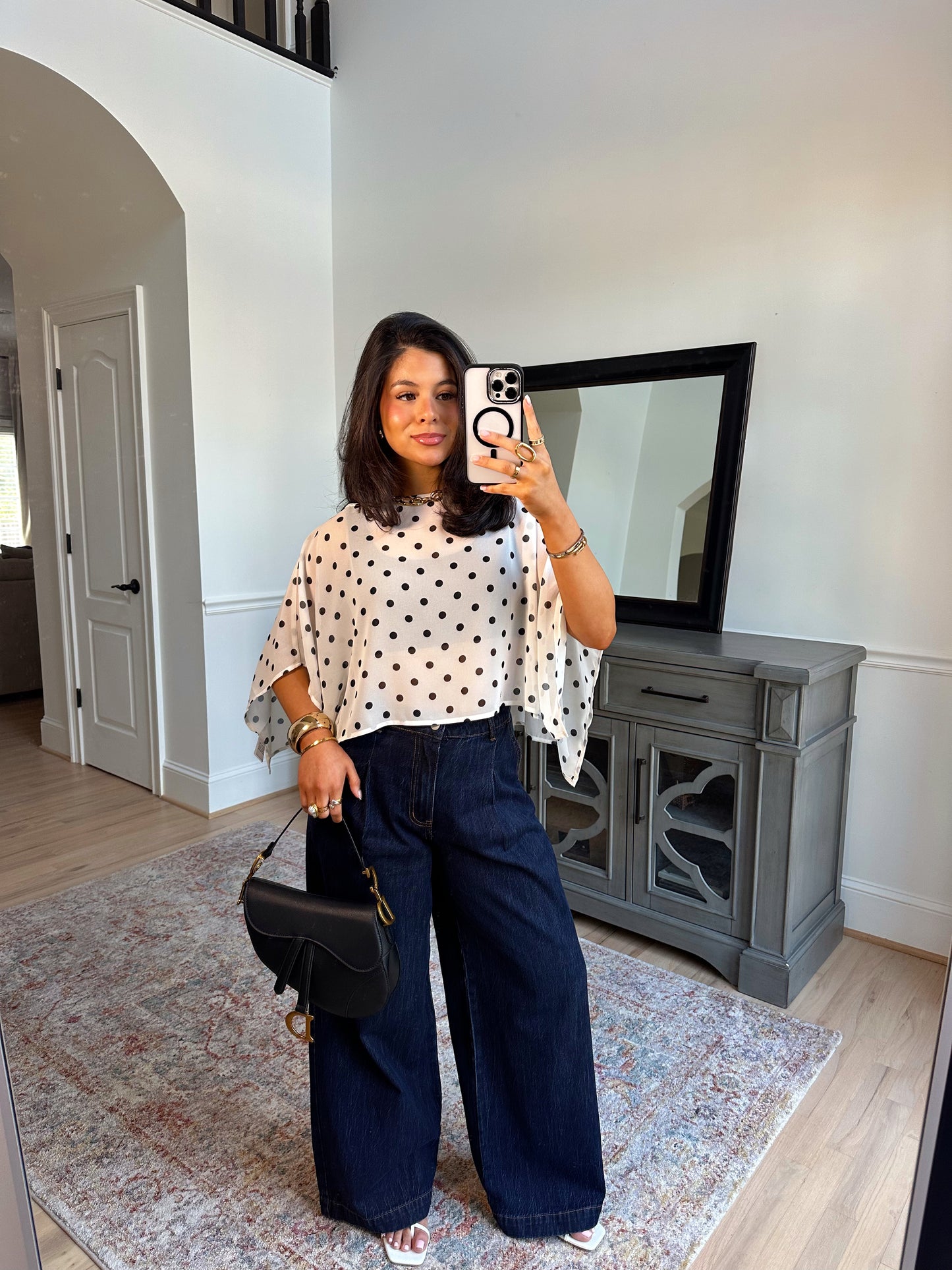 Celine Polka Dot Sheer Poncho