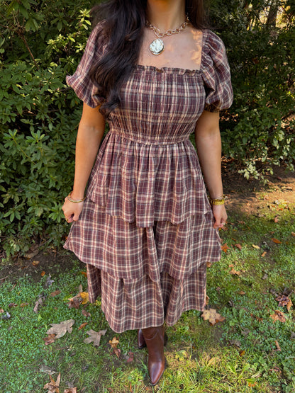 Home for Thanksgiving Plaid Midi Dress