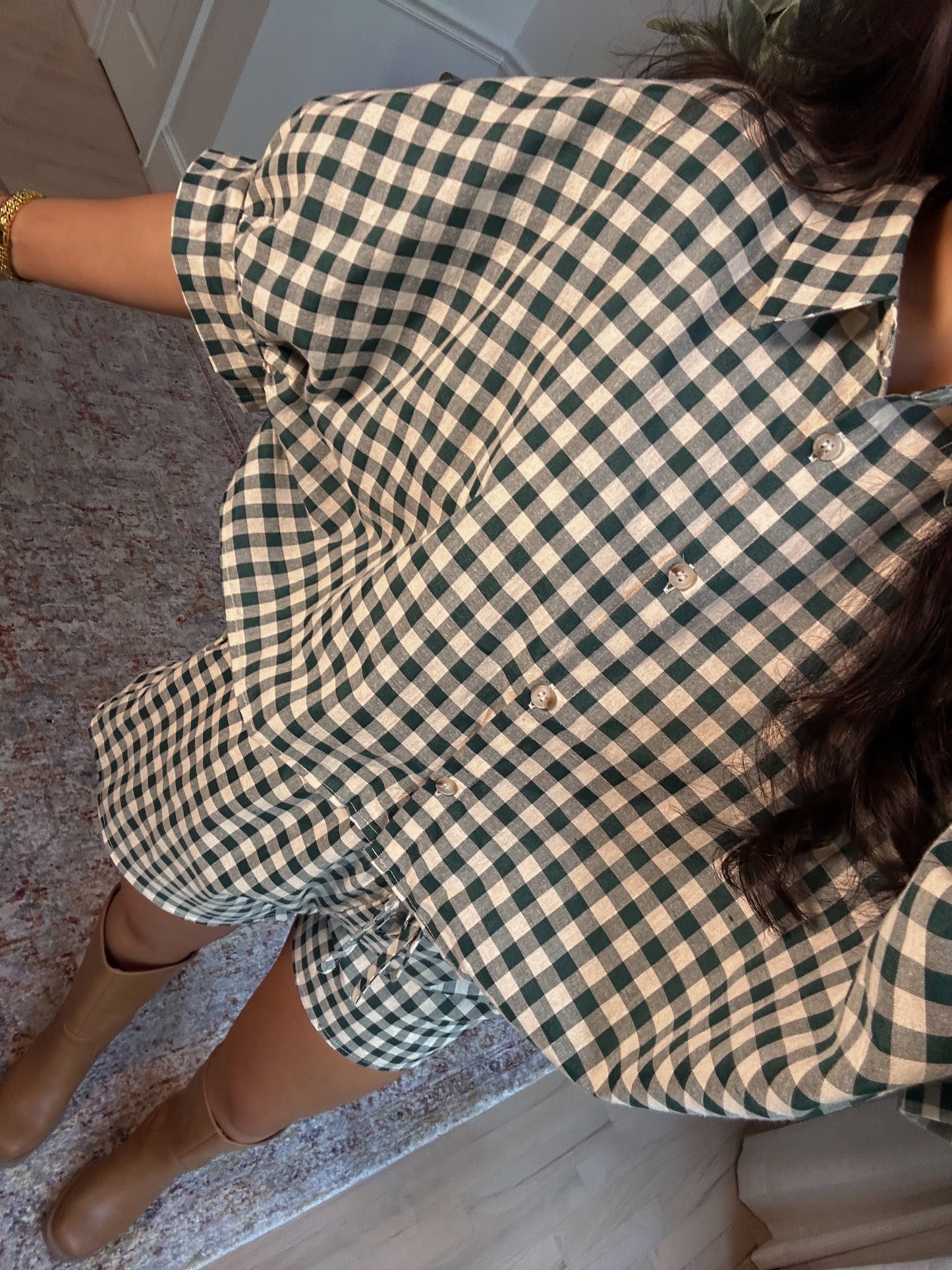 Emilia Green Gingham Set