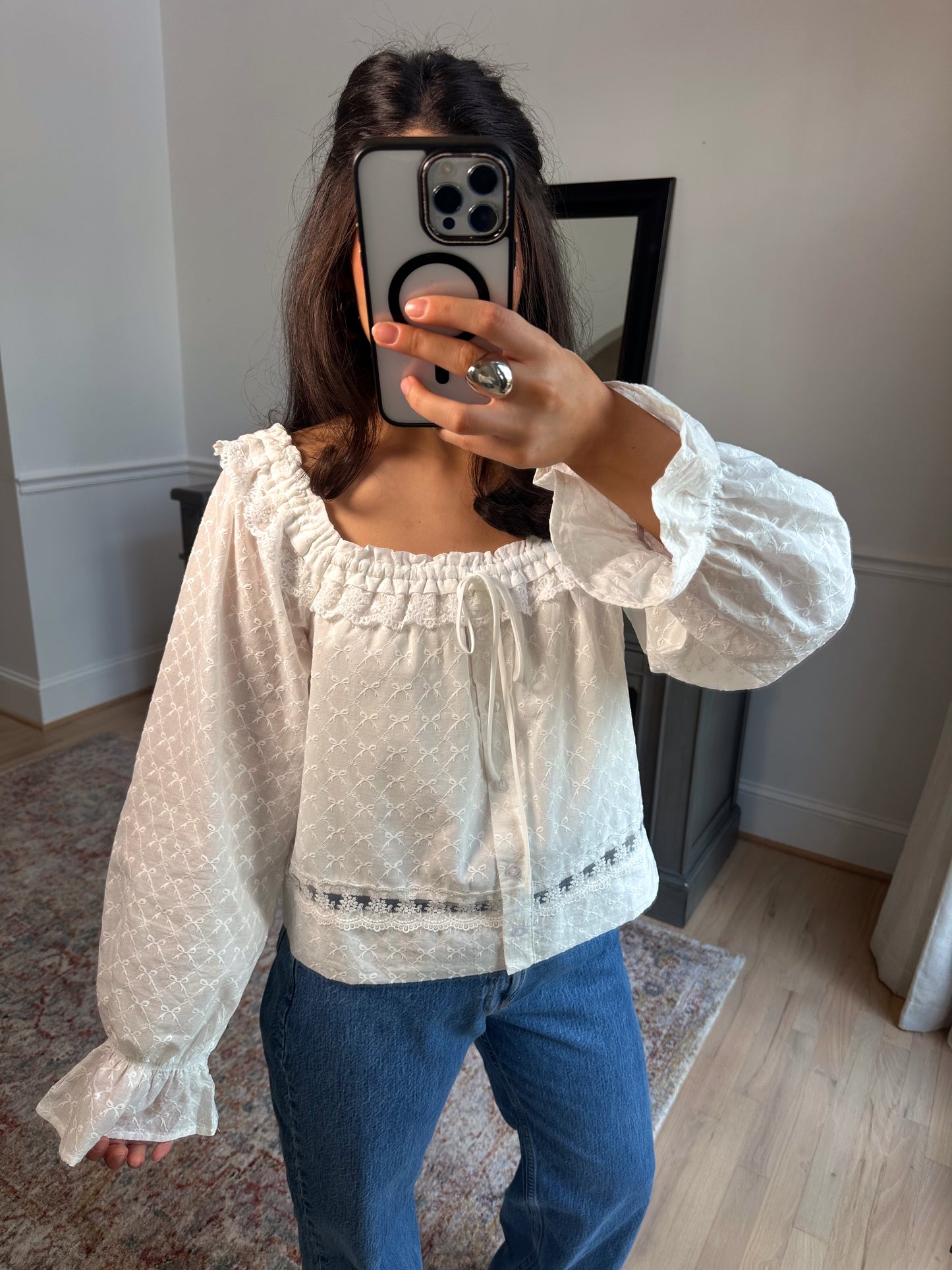 Daydreaming Lace Detail Top