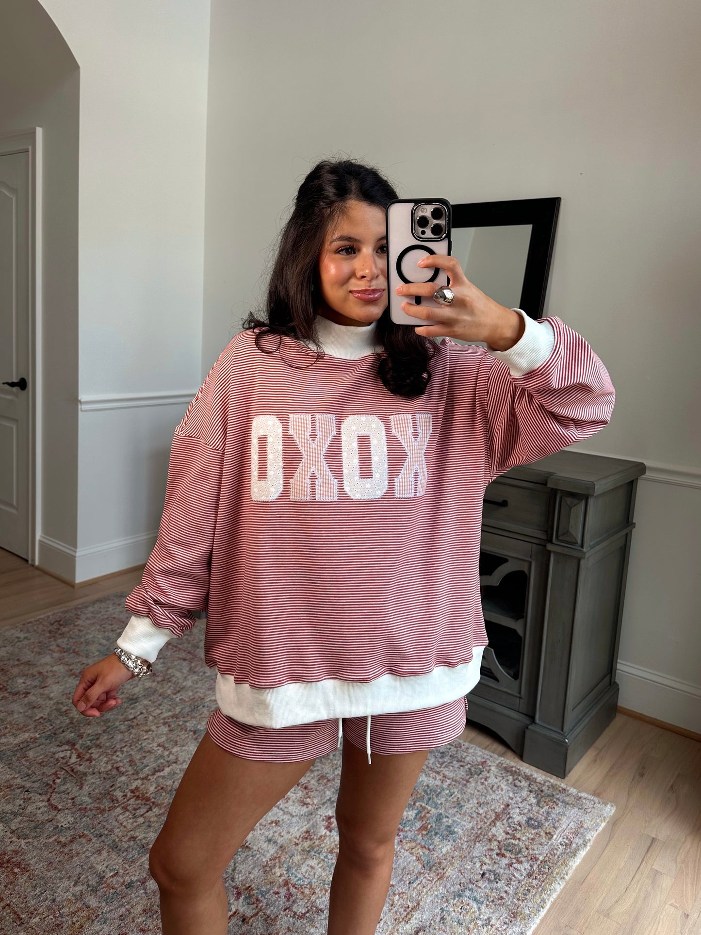 XOXO Mockneck Striped Set