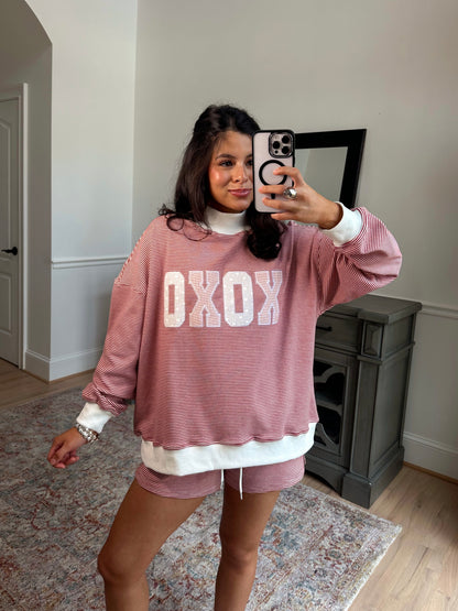 XOXO Mockneck Striped Set