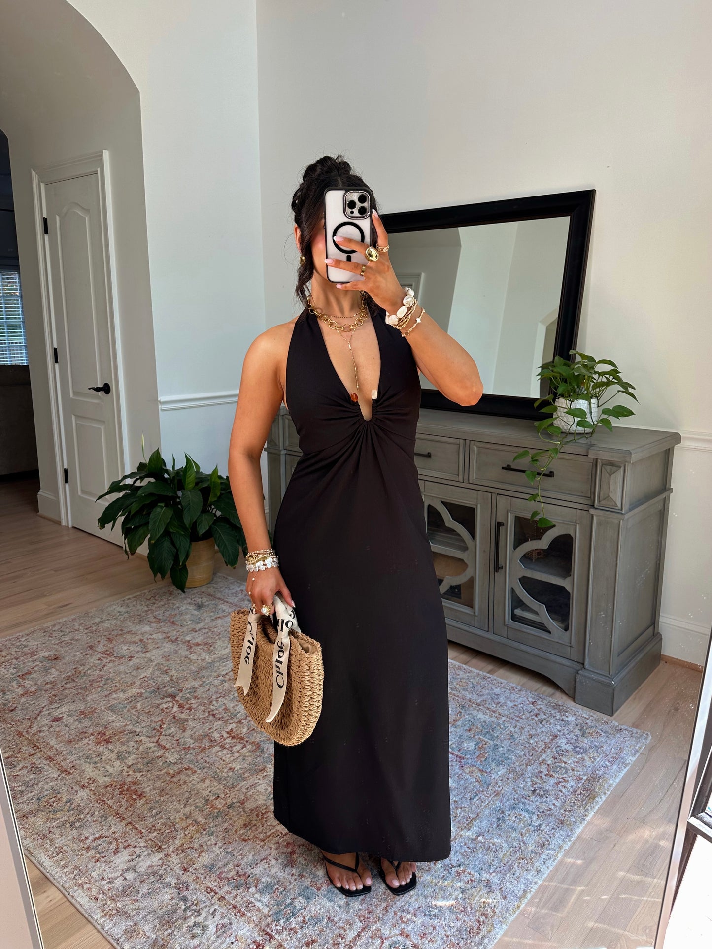 Island Muse Beaded Halter Dress