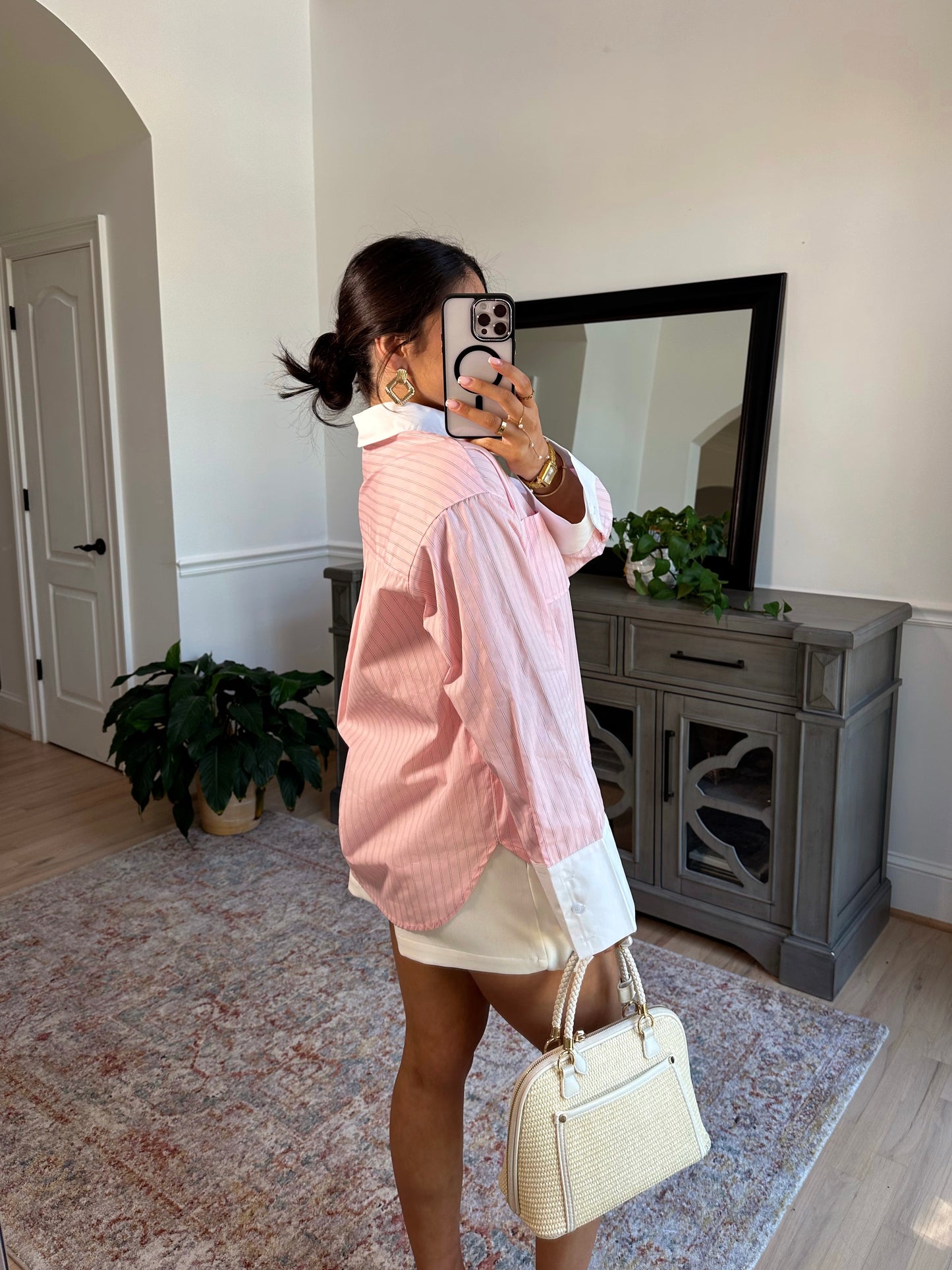 Palma Blush Button Up Top