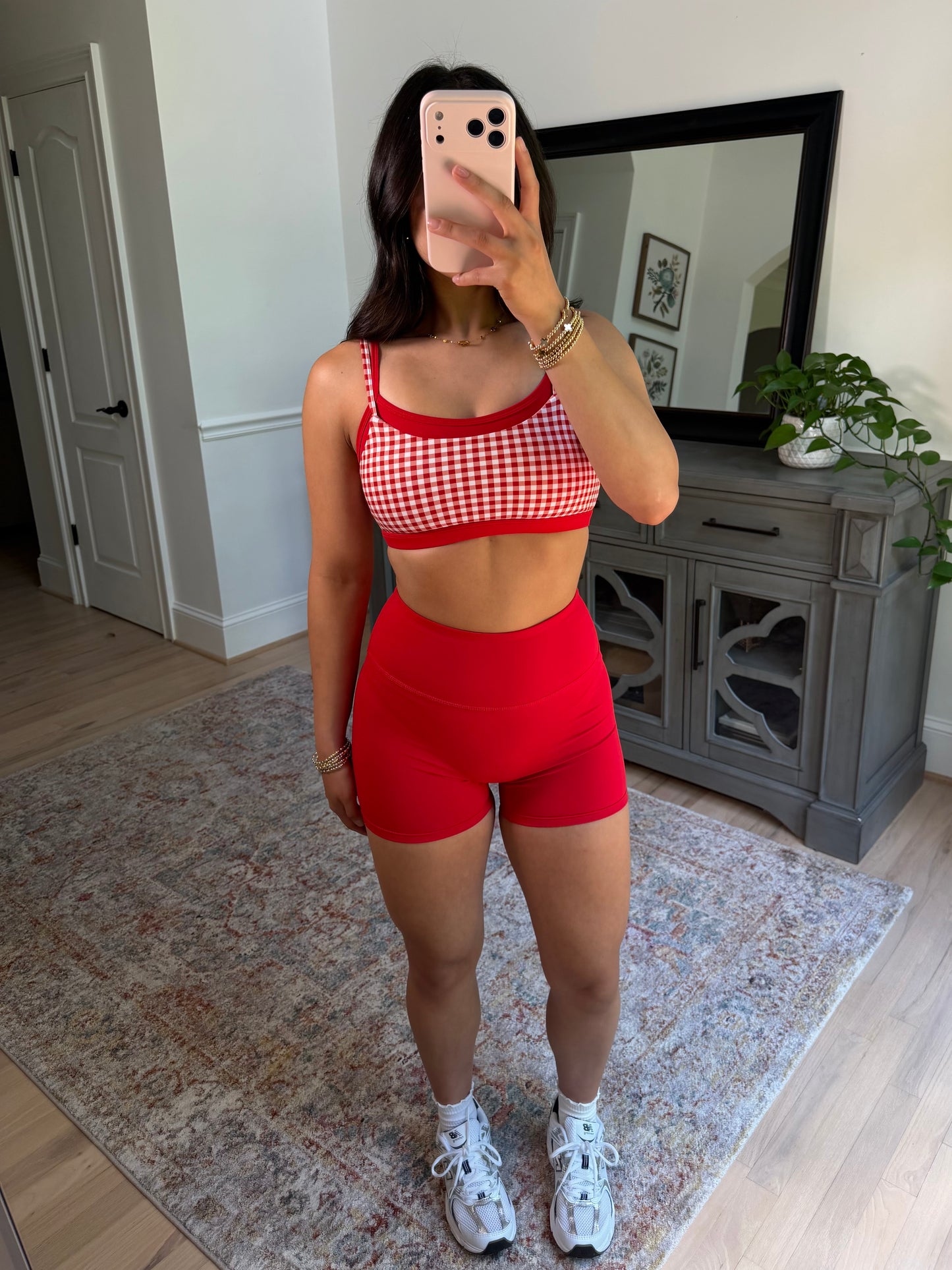 Red Gingham Sports Bra