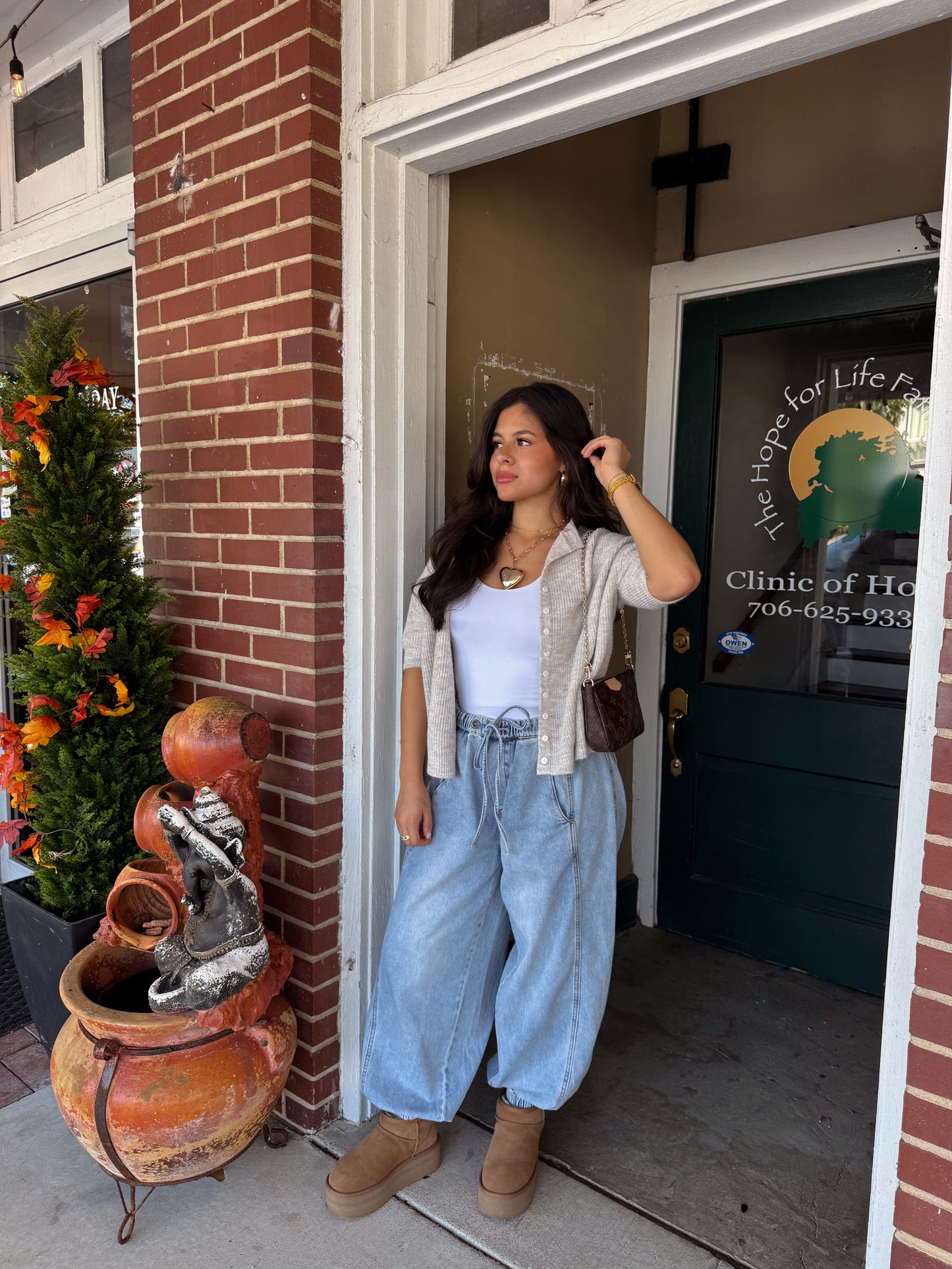 Oatmeal Button Up Short Sleeve Cardigan