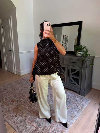 Evening Allure Polka Dot Blouse
