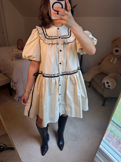 Cottage Chic Cream & Black Dress