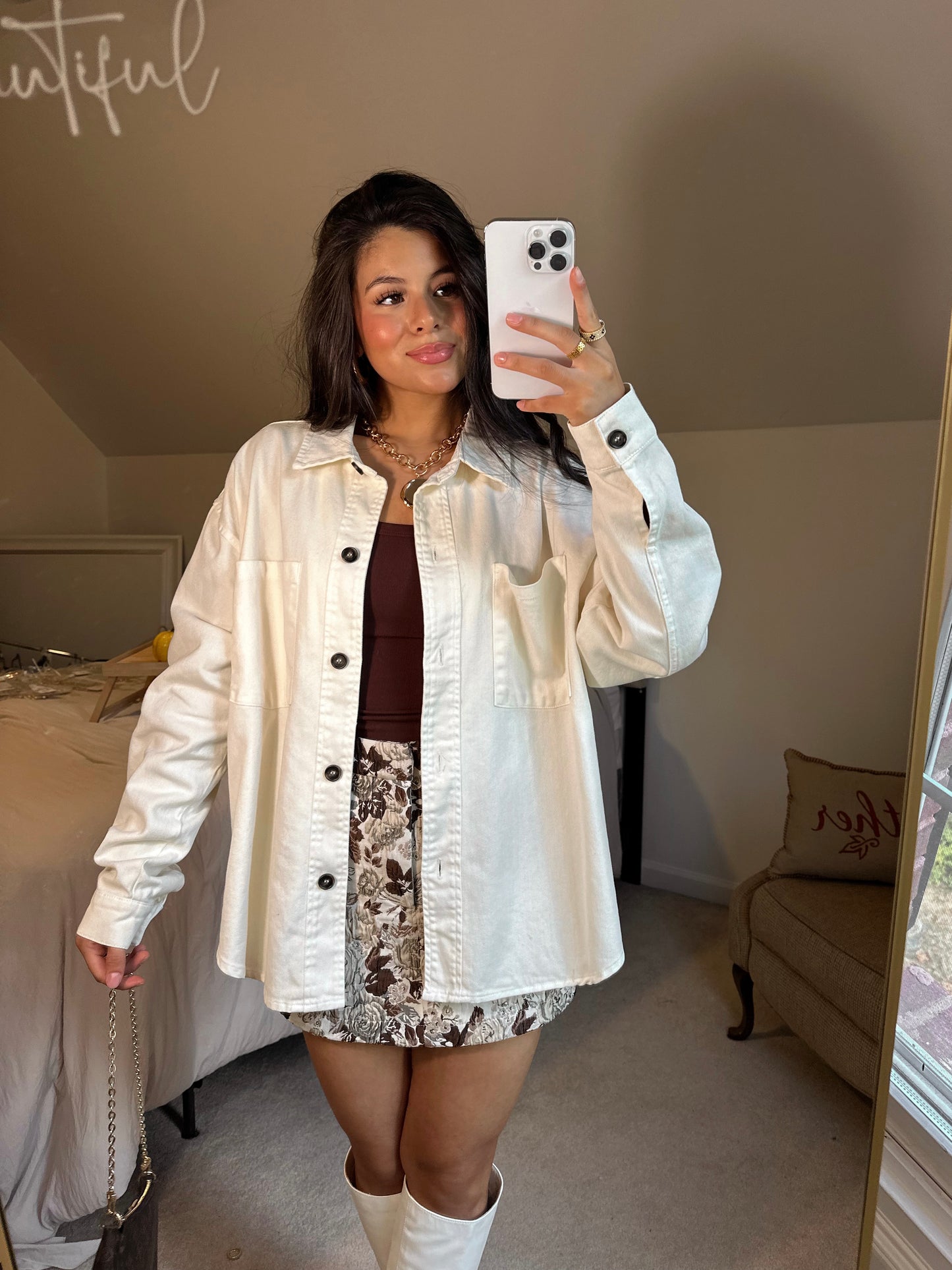Cream Button-Up Jacket