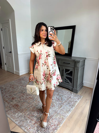 Sweet Rose Button Dress