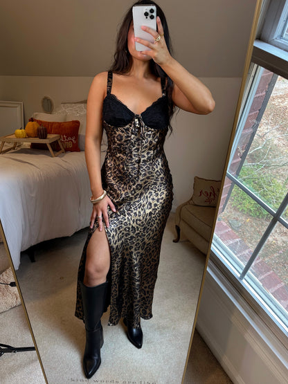 Black Lace Shimmer Leopard Dress