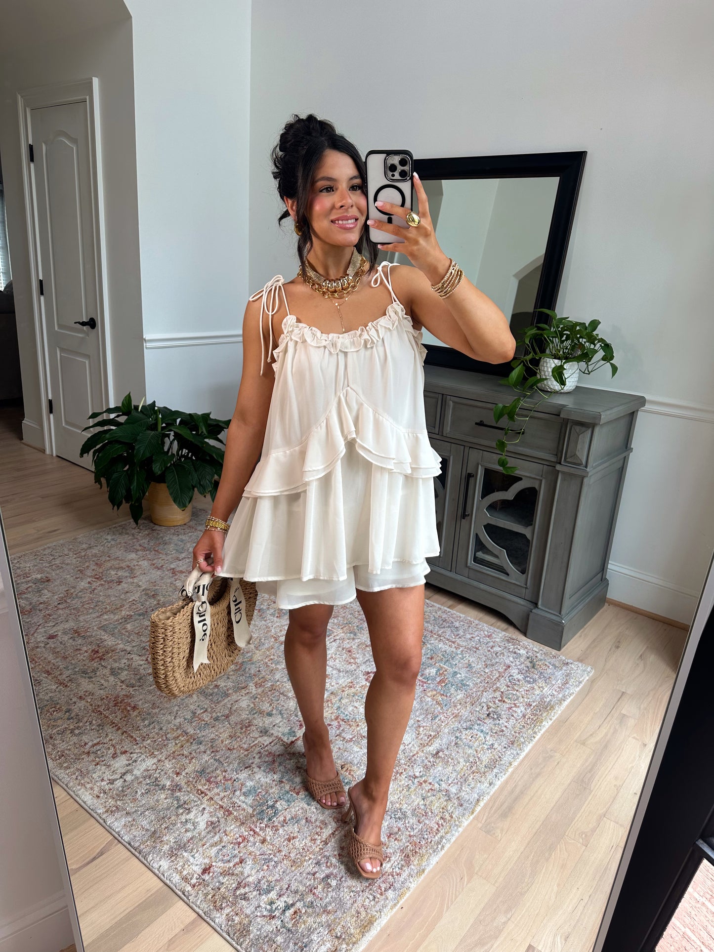 Favorite Girl Ruffle Romper (Ivory)