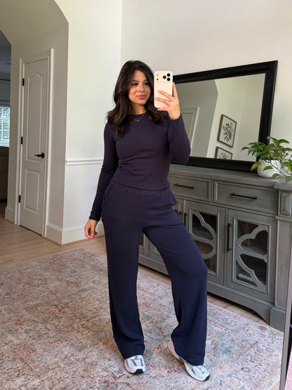 Remi Navy Top & Pants Set