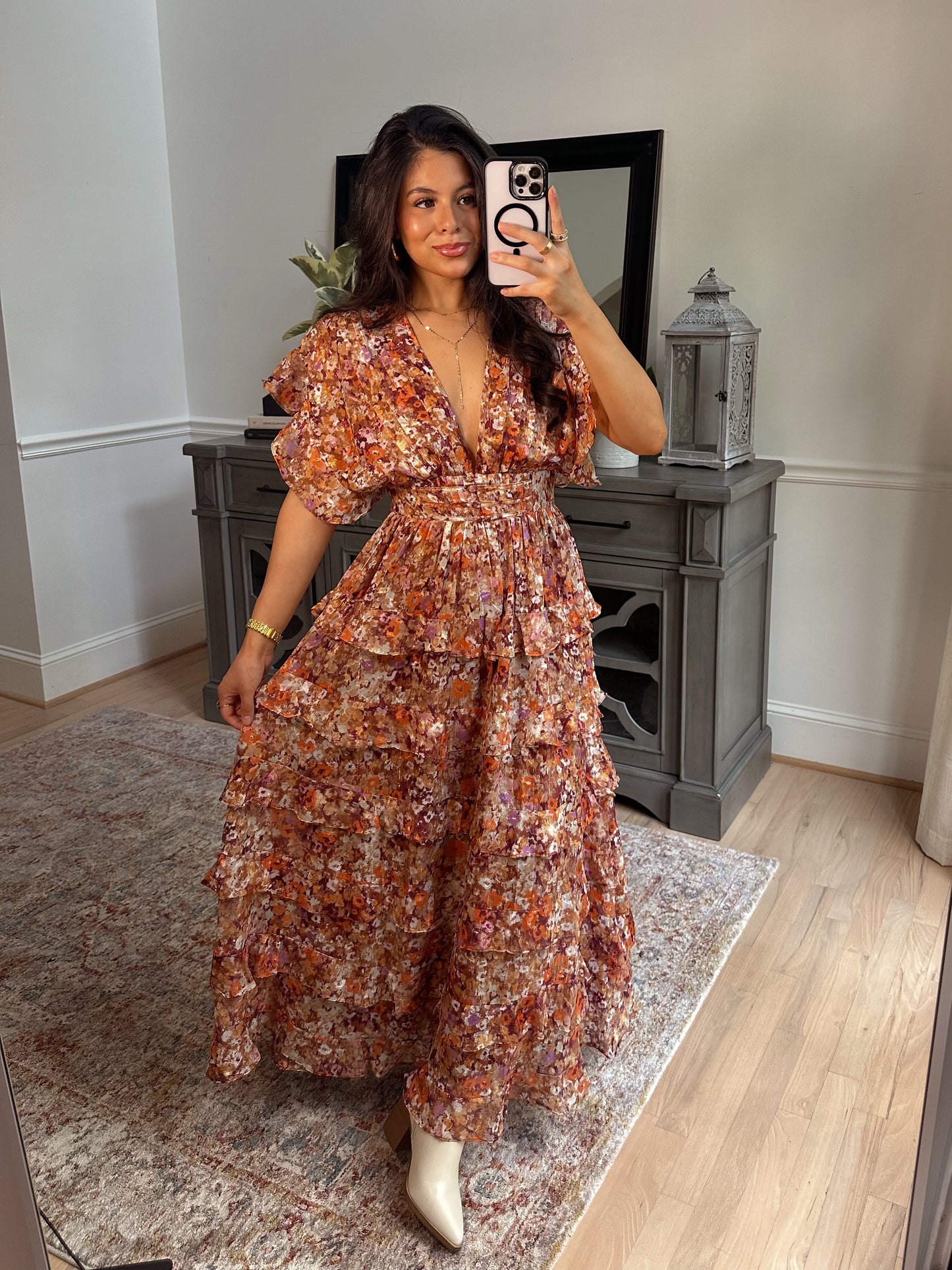 Marigold Ruffles Maxi Dress