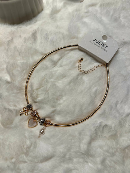 Gold Charms Snake Chain Necklace