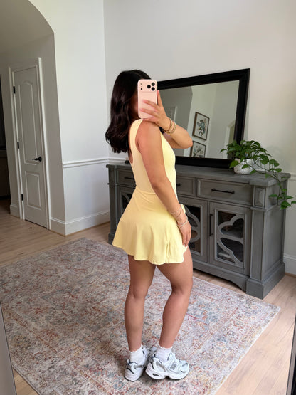 Yellow Wrap Active Romper