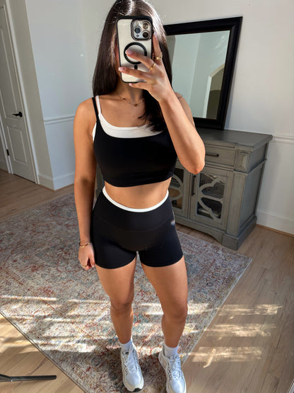 Black & White Double Layered Shorts