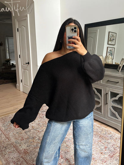 Black Slouchy Sweater