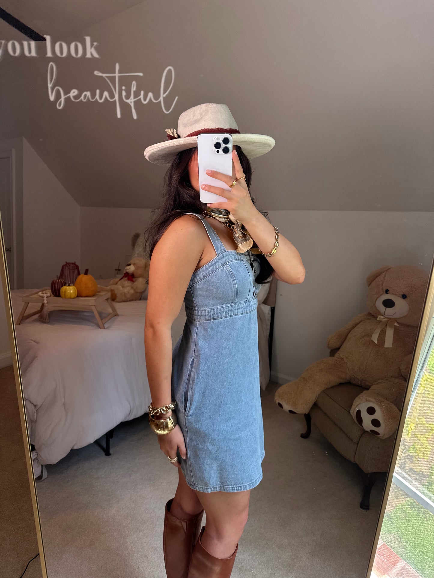 Denim Empire Mini Dress