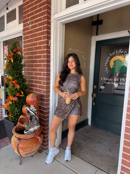 Leopard Wrap Active Romper