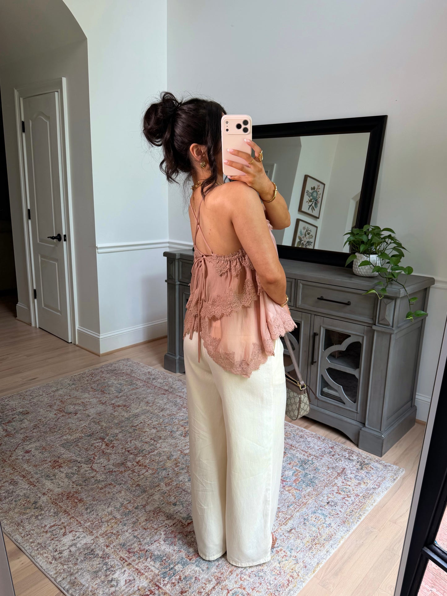 Blush Lace Ruffle Top