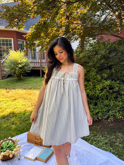 Blue Stripe Babydoll Dress