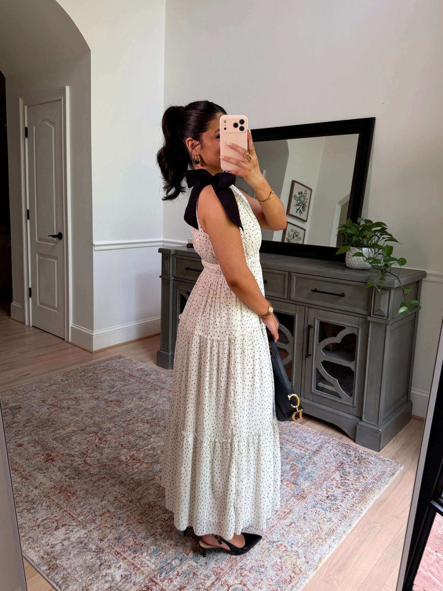 Lovely in Dots Bow Midi Dress