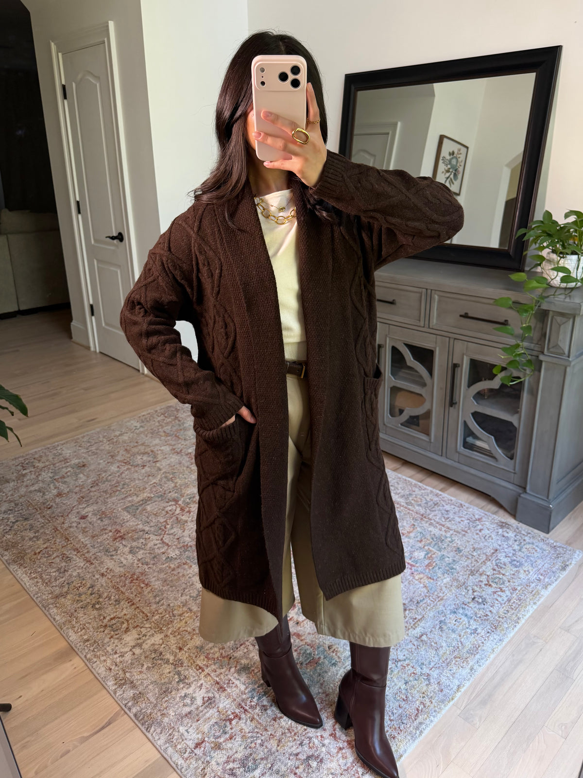 Harvest Brown Knit Cardigan