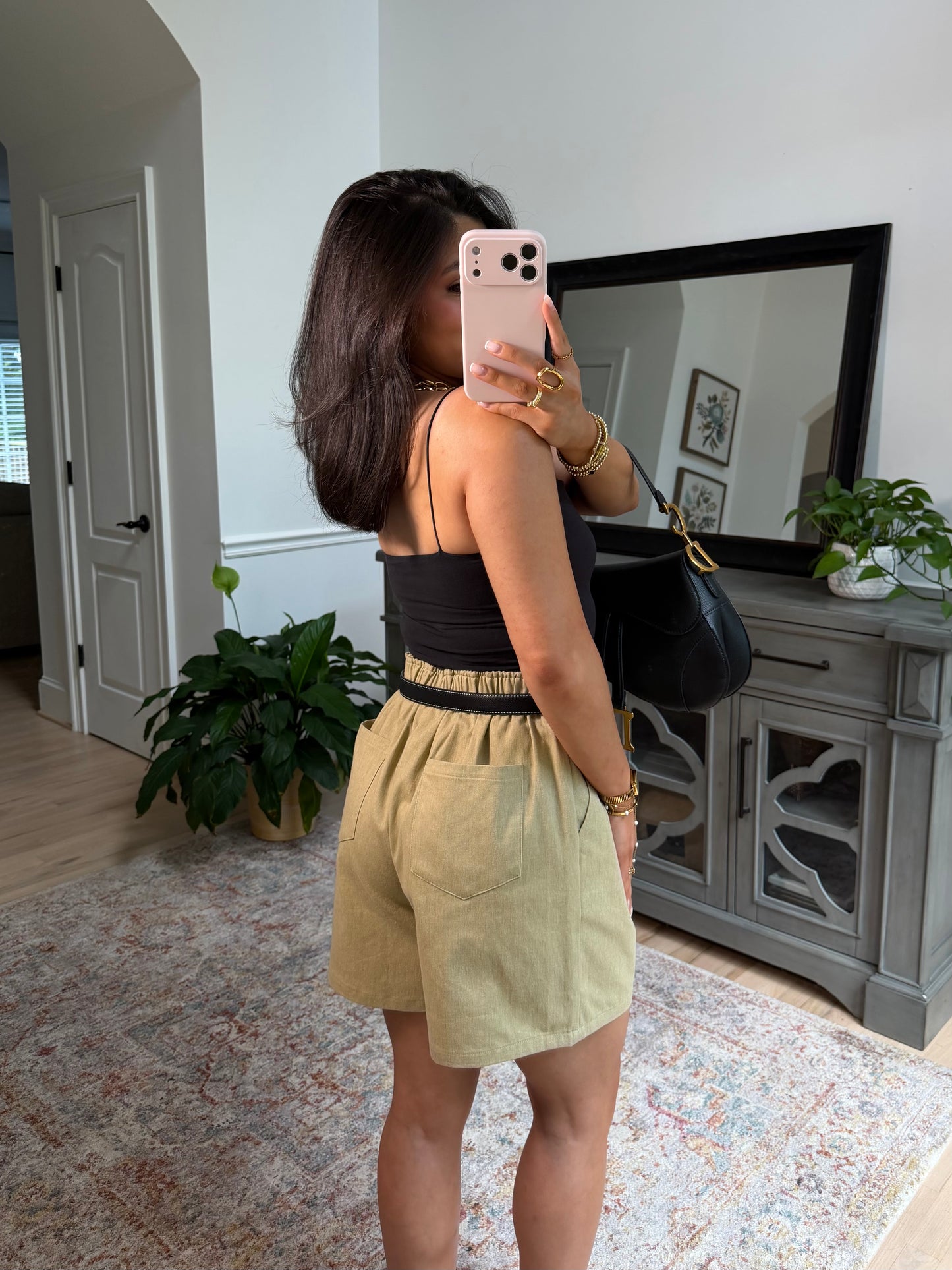 It Girl Khaki Denim Shorts