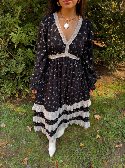 Midnight Garden Midi Dress