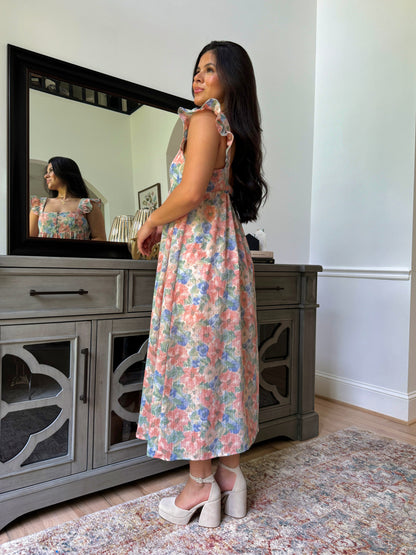 Floral Watercolor Midi Dress